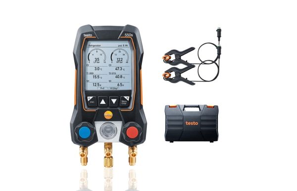 testo 550s Basic Kit - Smart digital manifold with fixed cable clamp \ temperature probes