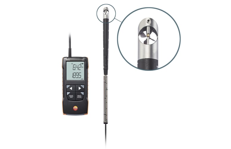 testo 416 - Анемометр с цифровым зондом-крыльчаткой 16 мм и подключением к приложению, фото 1