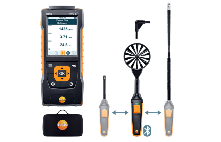testo 440 delta P Комплект для вентиляции 2 с Bluetooth®, фото 1