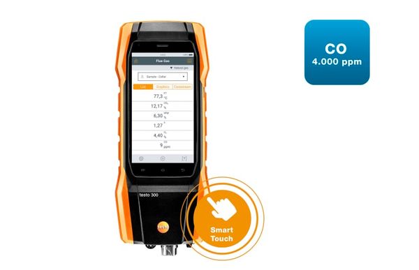 testo 300 - Flue gas analyzer (O 2 , CO up to 4,000 ppm)