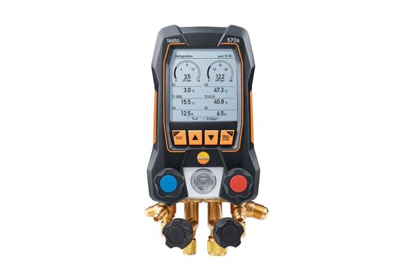 testo 570s - Digital manifold with 4-way valve block, Bluetooth and \ intelligent error analysis